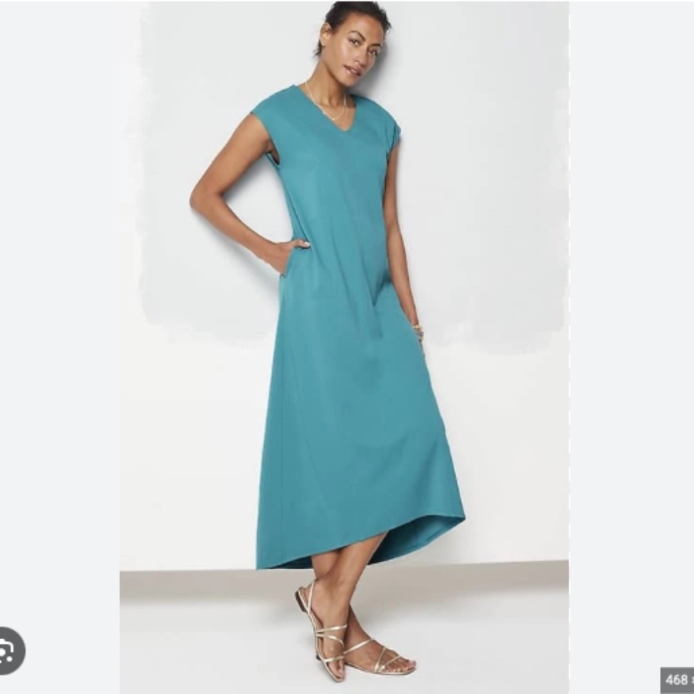 J. Jill Wearever Jersey Elliptical A- Line Dress Dragonfly LP NWOT - Picture 2 of 8